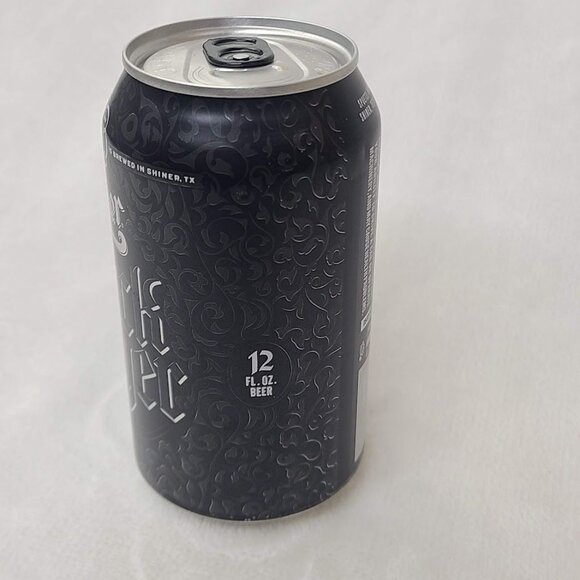 Shiner Black Lager Empty Beer Can Bottom Opened Spoetzl Brewery Texas - Picture 5 of 9